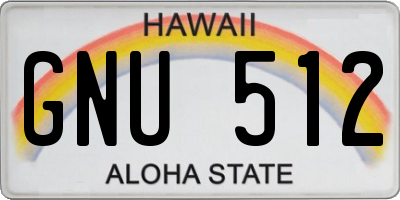 HI license plate GNU512