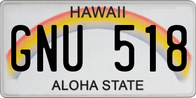 HI license plate GNU518