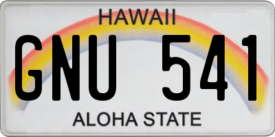 HI license plate GNU541