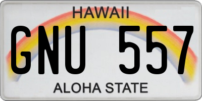 HI license plate GNU557