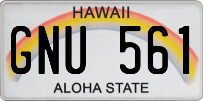 HI license plate GNU561