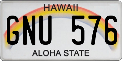 HI license plate GNU576