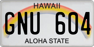 HI license plate GNU604