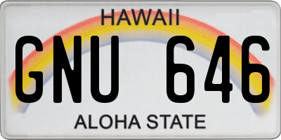 HI license plate GNU646