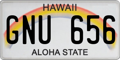 HI license plate GNU656