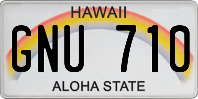 HI license plate GNU710