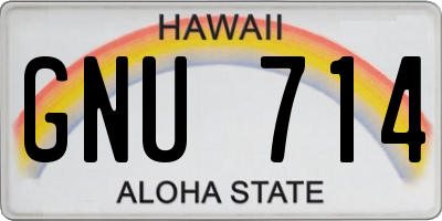 HI license plate GNU714