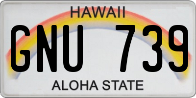 HI license plate GNU739