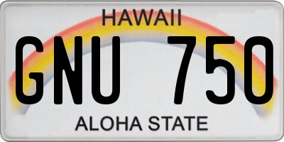 HI license plate GNU750