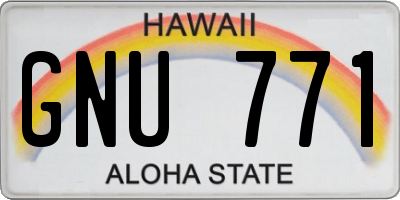 HI license plate GNU771