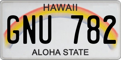 HI license plate GNU782