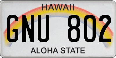 HI license plate GNU802