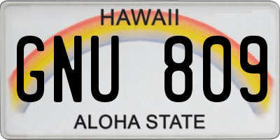 HI license plate GNU809