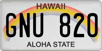 HI license plate GNU820