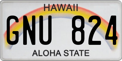 HI license plate GNU824