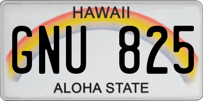 HI license plate GNU825