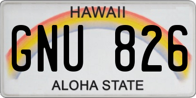 HI license plate GNU826