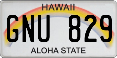 HI license plate GNU829