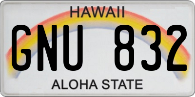 HI license plate GNU832