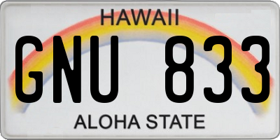 HI license plate GNU833