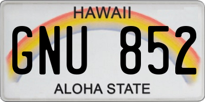 HI license plate GNU852