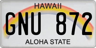HI license plate GNU872