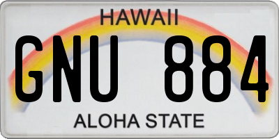 HI license plate GNU884