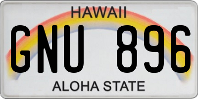 HI license plate GNU896