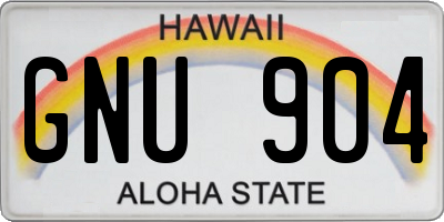 HI license plate GNU904