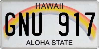 HI license plate GNU917