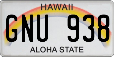 HI license plate GNU938