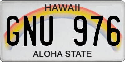 HI license plate GNU976