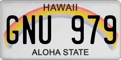 HI license plate GNU979