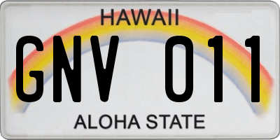 HI license plate GNV011