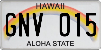 HI license plate GNV015