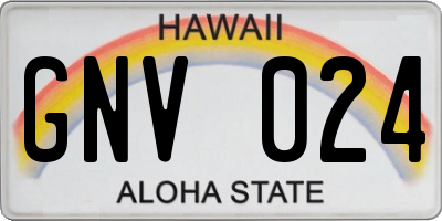 HI license plate GNV024