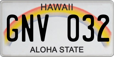 HI license plate GNV032