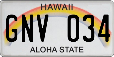 HI license plate GNV034
