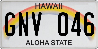 HI license plate GNV046