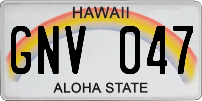 HI license plate GNV047
