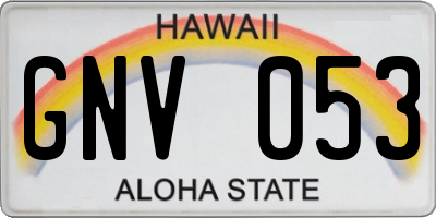 HI license plate GNV053