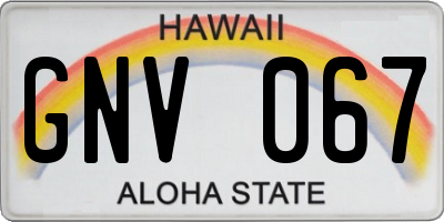 HI license plate GNV067