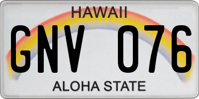 HI license plate GNV076
