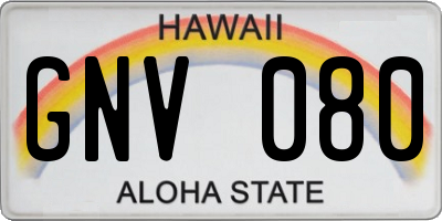 HI license plate GNV080