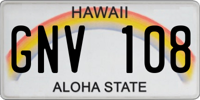 HI license plate GNV108