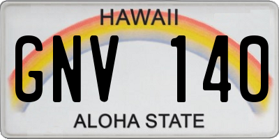 HI license plate GNV140