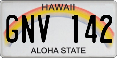 HI license plate GNV142