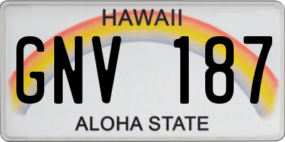 HI license plate GNV187