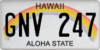 HI license plate GNV247