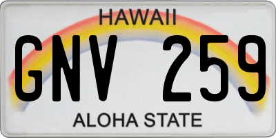 HI license plate GNV259